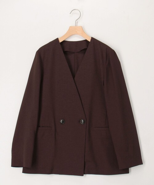 NOLLEY’S(ノーリーズ)の「《セットアップ対応》【UVカット・接触冷感】ライトツイルノーカラージャケット(ノーカラージャケット・レディース・ベージュ/ネイビー/ブラウン・38/36)」の2枚目の写真