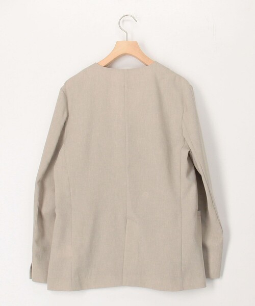 NOLLEY’S(ノーリーズ)の「《セットアップ対応》【UVカット・接触冷感】ライトツイルノーカラージャケット(ノーカラージャケット・レディース・ベージュ/ネイビー/ブラウン・38/36)」の14枚目の写真