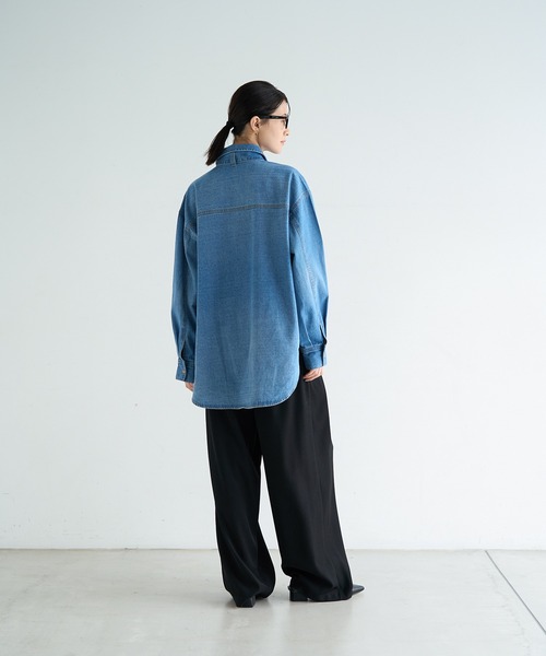 meilmada（メイルマダ）の「2wayデニムボウタイシャツ（シャツ/ブラウス・レディース・ブルー・FREE）」の3枚目の写真