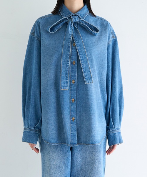meilmada（メイルマダ）の「2wayデニムボウタイシャツ（シャツ/ブラウス・レディース・ブルー・FREE）」の15枚目の写真