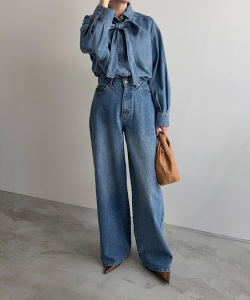 meilmada（メイルマダ）の「2wayデニムボウタイシャツ（シャツ/ブラウス・レディース・ブルー・FREE）」の14枚目の写真