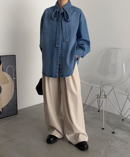 meilmada（メイルマダ）の「2wayデニムボウタイシャツ（シャツ/ブラウス・レディース・ブルー・FREE）」の12枚目の写真