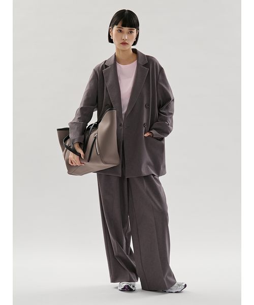 emmi（エミ）の「ネオプレーンビッグトートバッグ（トートバッグ・レディース・チャコールグレー/ブラック/ブラウン・F）」の9枚目の写真