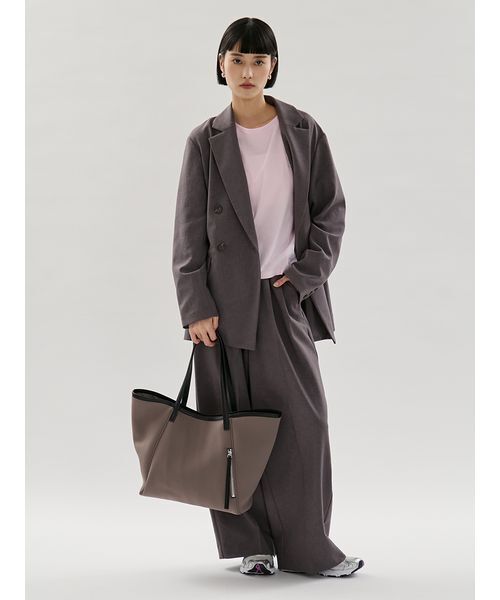 emmi（エミ）の「ネオプレーンビッグトートバッグ（トートバッグ・レディース・チャコールグレー/ブラック/ブラウン・F）」の10枚目の写真