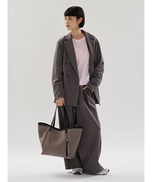 emmi（エミ）の「ネオプレーンビッグトートバッグ（トートバッグ・レディース・チャコールグレー/ブラック/ブラウン・F）」の11枚目の写真