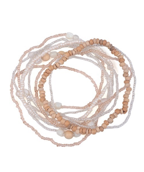 チチカカ（チチカカ）の「シェル＆ビーズ10連ブレスレット（ブレスレット・レディース・ホワイト/ブルー・FREE）」の4枚目の写真