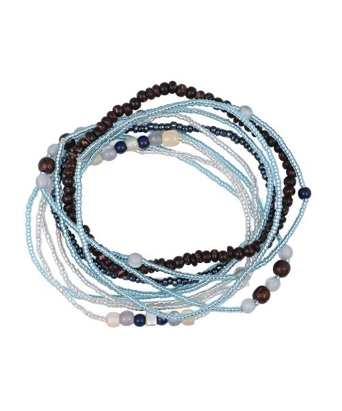 チチカカ（チチカカ）の「シェル＆ビーズ10連ブレスレット（ブレスレット・レディース・ホワイト/ブルー・FREE）」の5枚目の写真