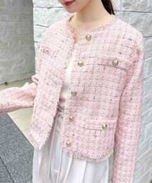 INGNI SOELA（イングソエラ）の「【INGNI SOELA】ツイードジャケット/WEB限定（ノーカラージャケット）」