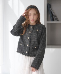 INGNI SOELA（イングソエラ）の「【INGNI SOELA】ツイードジャケット/WEB限定（ノーカラージャケット）」