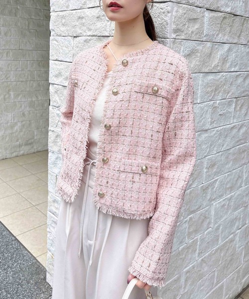 INGNI SOELA】ツイードジャケット／WEB限定（ノーカラージャケット
