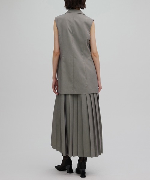 Ameri(アメリ)の「PLEATED SKIRT DOCKING SUIT DRESS(ワンピース・レディース・ブラウン/グリーン・SMALL/MEDIUM)」の9枚目の写真