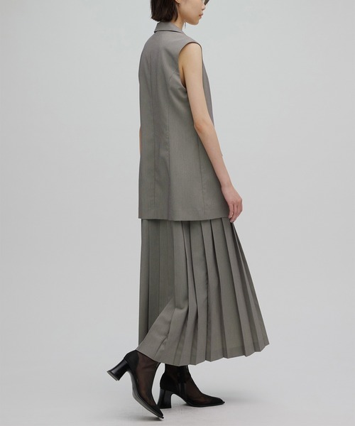 Ameri(アメリ)の「PLEATED SKIRT DOCKING SUIT DRESS(ワンピース・レディース・ブラウン/グリーン・SMALL/MEDIUM)」の10枚目の写真