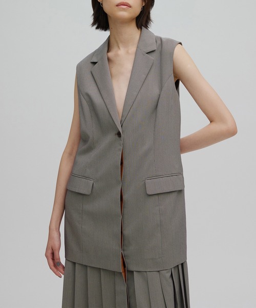 Ameri(アメリ)の「PLEATED SKIRT DOCKING SUIT DRESS(ワンピース・レディース・ブラウン/グリーン・SMALL/MEDIUM)」の6枚目の写真