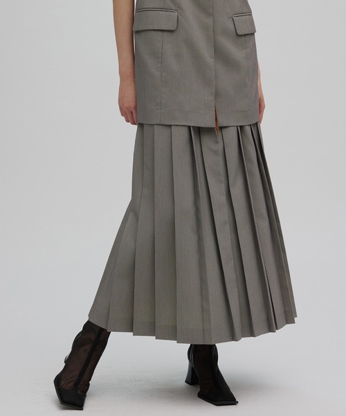 Ameri(アメリ)の「PLEATED SKIRT DOCKING SUIT DRESS(ワンピース・レディース・ブラウン/グリーン・SMALL/MEDIUM)」の7枚目の写真