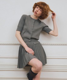 EIMY ISTOIRE | 【PRE ORDER】プリーツミニスカートカーデニットセットアップ(ワンピース)