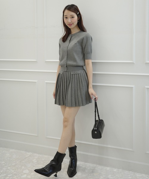 EIMY ISTOIRE(エイミーイストワール)の「【PRE ORDER】プリーツミニスカートカーデニットセットアップ(ワンピース・レディース・キャメル/グレー/ブラック・F)」の9枚目の写真