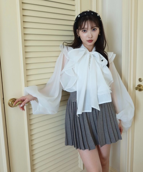 EIMY ISTOIRE(エイミーイストワール)の「【PRE ORDER】プリーツミニスカートカーデニットセットアップ(ワンピース・レディース・キャメル/グレー/ブラック・F)」の21枚目の写真