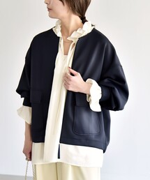 SHIPS（シップス）の「quaranciel:〈洗濯機可能〉ダンボール ノーカラー コンパクト ブルゾン（ブルゾン）」