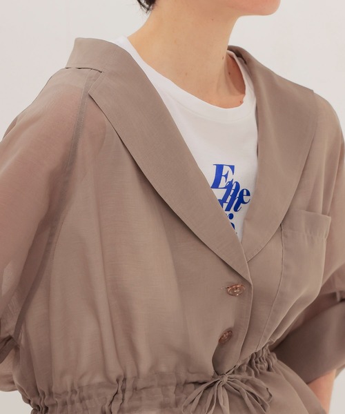 セール】sheer organdy shirt jacket(シアーオーガンジーシャツ