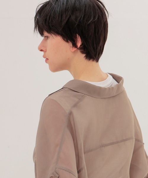 セール】sheer organdy shirt jacket(シアーオーガンジーシャツ