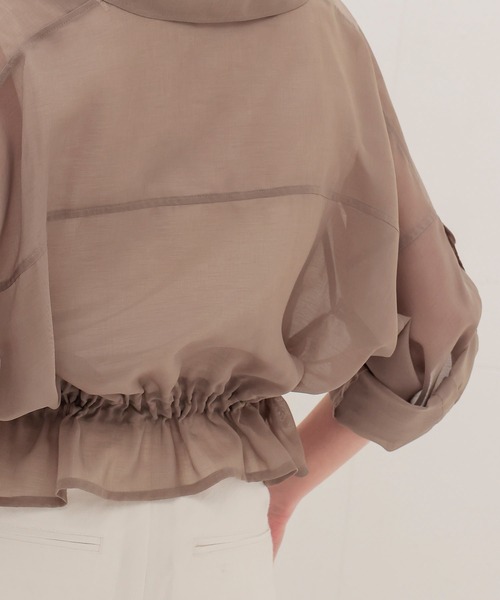 セール】sheer organdy shirt jacket(シアーオーガンジーシャツ
