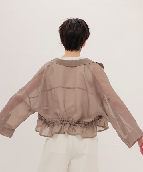 セール】sheer organdy shirt jacket(シアーオーガンジーシャツ