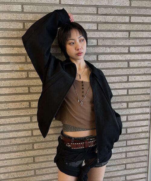 ORDINARY HOLIDAY（オーディナリー ホリデー）の「SUEDE OVERFIT JUMPER [BLACK]（その他アウター・レディース・その他・FREE）」の7枚目の写真