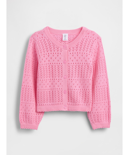 GAP（ギャップ）の「ポインテール ニットカーディガン (幼児・ベビー)（カーディガン/ボレロ・キッズ・ピンク/オフホワイト・80ｃｍ/90cm/95cm/100cm/105cm/70cm/110cm）」の5枚目の写真
