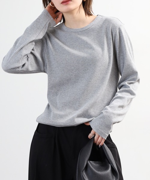 (Never) Acquiesce(ネバーアクイース)の「"スパンテレコクルーロンT"(Tシャツ/カットソー・メンズ・ブラック/グレー・XL/M)」の1枚目の写真