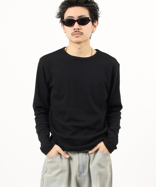 (Never) Acquiesce(ネバーアクイース)の「"スパンテレコクルーロンT"(Tシャツ/カットソー・メンズ・ブラック/グレー・XL/M)」の2枚目の写真