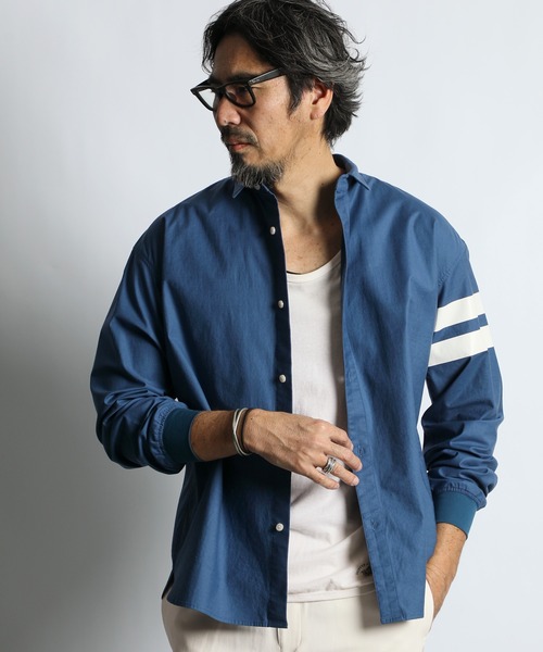 The DUFFER of ST.GEORGE（ザダファーオブセントジョージ）の「【WEB限定アイテム】SHORT COLLAR RIBBED SHIRT：バックサテン ショートカラー リブ袖シャツ（シャツ/ブラウス・メンズ・ライトブルー/ネイビー/ベージュ・X-LARGE/LARGE/MEDIUM/SMALL）」の14枚目の写真