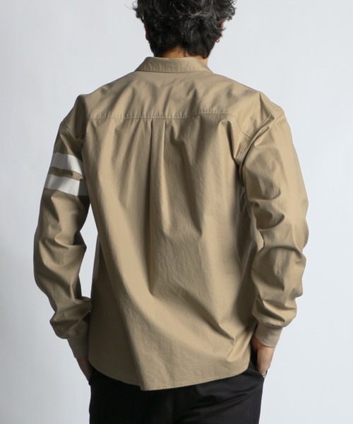 The DUFFER of ST.GEORGE（ザダファーオブセントジョージ）の「【WEB限定アイテム】SHORT COLLAR RIBBED SHIRT：バックサテン ショートカラー リブ袖シャツ（シャツ/ブラウス・メンズ・ライトブルー/ネイビー/ベージュ・X-LARGE/LARGE/MEDIUM/SMALL）」の7枚目の写真