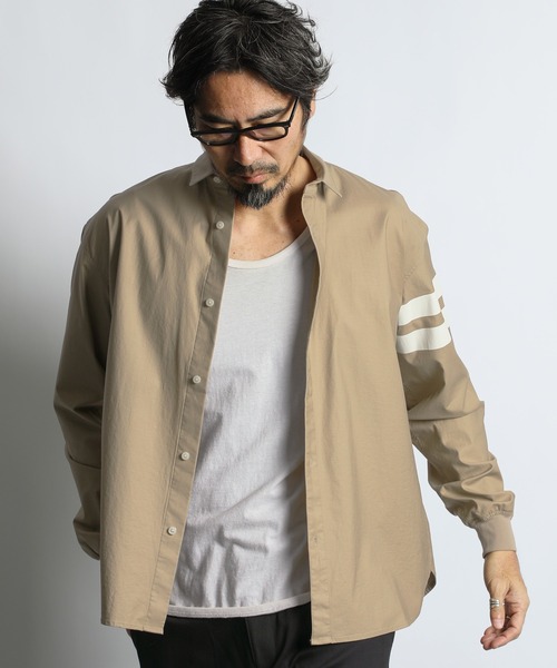 The DUFFER of ST.GEORGE（ザダファーオブセントジョージ）の「【WEB限定アイテム】SHORT COLLAR RIBBED SHIRT：バックサテン ショートカラー リブ袖シャツ（シャツ/ブラウス・メンズ・ライトブルー/ネイビー/ベージュ・X-LARGE/LARGE/MEDIUM/SMALL）」の19枚目の写真