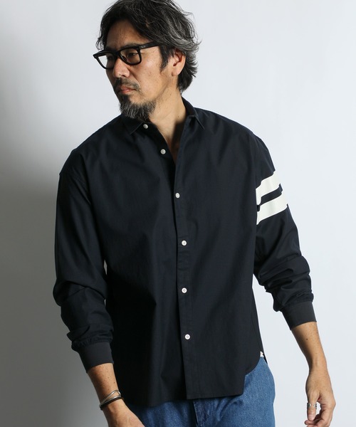 The DUFFER of ST.GEORGE（ザダファーオブセントジョージ）の「【WEB限定アイテム】SHORT COLLAR RIBBED SHIRT：バックサテン ショートカラー リブ袖シャツ（シャツ/ブラウス・メンズ・ライトブルー/ネイビー/ベージュ・X-LARGE/LARGE/MEDIUM/SMALL）」の16枚目の写真