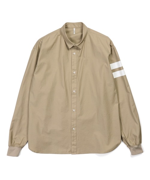The DUFFER of ST.GEORGE（ザダファーオブセントジョージ）の「【WEB限定アイテム】SHORT COLLAR RIBBED SHIRT：バックサテン ショートカラー リブ袖シャツ（シャツ/ブラウス・メンズ・ライトブルー/ネイビー/ベージュ・X-LARGE/LARGE/MEDIUM/SMALL）」の8枚目の写真