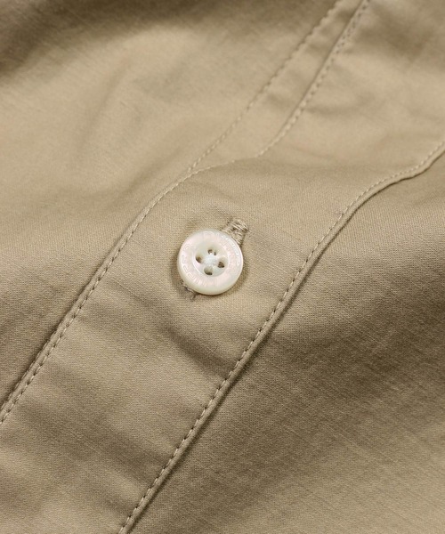 The DUFFER of ST.GEORGE（ザダファーオブセントジョージ）の「【WEB限定アイテム】SHORT COLLAR RIBBED SHIRT：バックサテン ショートカラー リブ袖シャツ（シャツ/ブラウス・メンズ・ライトブルー/ネイビー/ベージュ・X-LARGE/LARGE/MEDIUM/SMALL）」の6枚目の写真