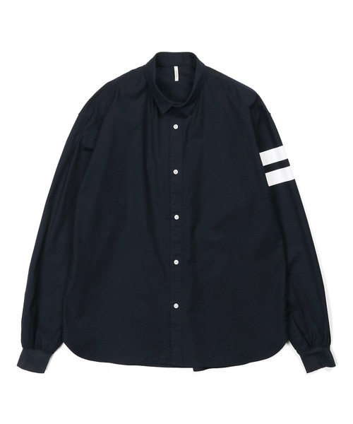 The DUFFER of ST.GEORGE（ザダファーオブセントジョージ）の「【WEB限定アイテム】SHORT COLLAR RIBBED SHIRT：バックサテン ショートカラー リブ袖シャツ（シャツ/ブラウス・メンズ・ライトブルー/ネイビー/ベージュ・X-LARGE/LARGE/MEDIUM/SMALL）」の10枚目の写真