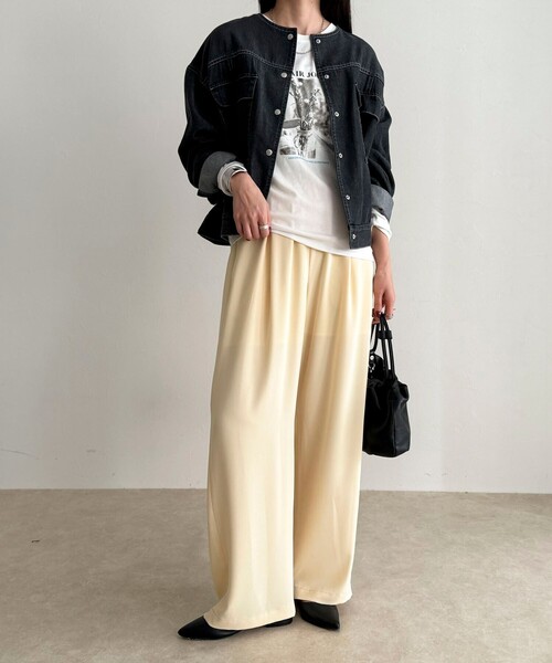 fredy emue(フレディエミュ)の「シアーphotoロンTシャツ(Tシャツ/カットソー・レディース・ライトグレー/オフホワイト/ブラック・38)」の4枚目の写真