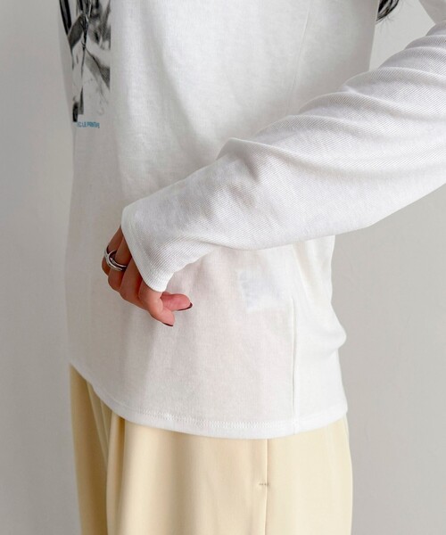 fredy emue(フレディエミュ)の「シアーphotoロンTシャツ(Tシャツ/カットソー・レディース・ライトグレー/オフホワイト/ブラック・38)」の14枚目の写真