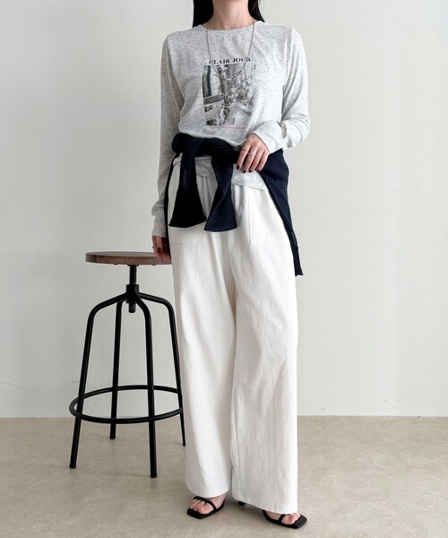 fredy emue(フレディエミュ)の「シアーphotoロンTシャツ(Tシャツ/カットソー・レディース・ライトグレー/オフホワイト/ブラック・38)」の16枚目の写真