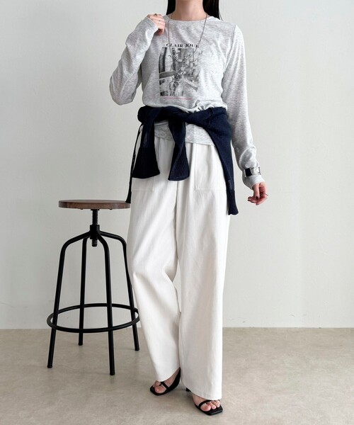 fredy emue(フレディエミュ)の「シアーphotoロンTシャツ(Tシャツ/カットソー・レディース・ライトグレー/オフホワイト/ブラック・38)」の18枚目の写真