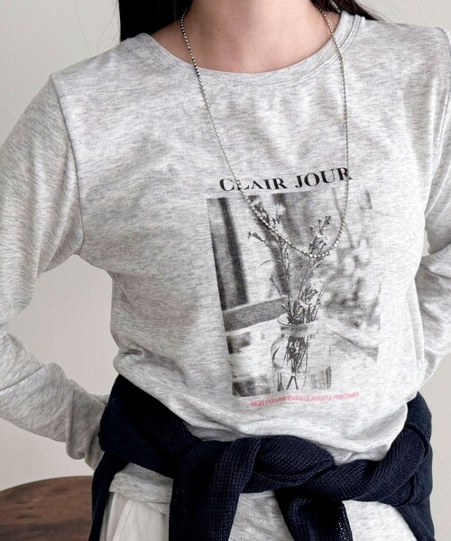 fredy emue(フレディエミュ)の「シアーphotoロンTシャツ(Tシャツ/カットソー・レディース・ライトグレー/オフホワイト/ブラック・38)」の21枚目の写真