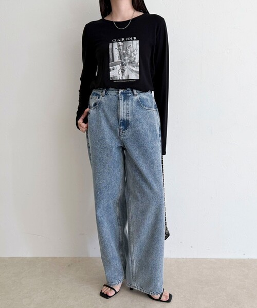 fredy emue(フレディエミュ)の「シアーphotoロンTシャツ(Tシャツ/カットソー・レディース・ライトグレー/オフホワイト/ブラック・38)」の22枚目の写真