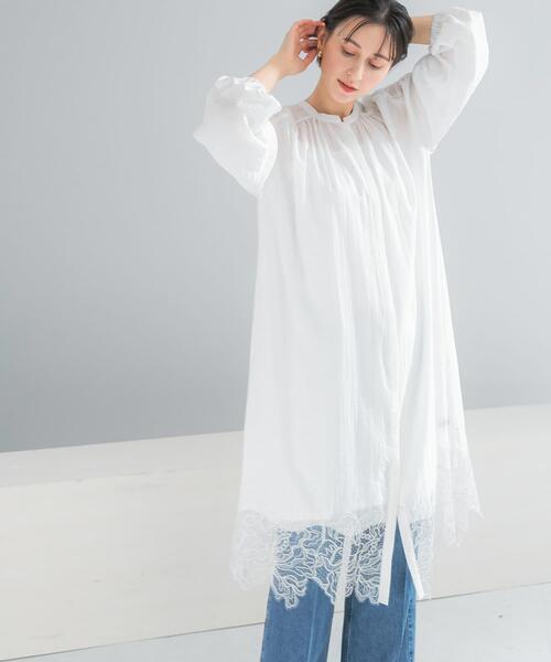 URBAN RESEARCH ROSSO WOMEN(アーバンリサーチ ロッソ)の「レース切り替えガウンワンピース(ワンピース・レディース・ブラック/オフホワイト・FREE)」の2枚目の写真
