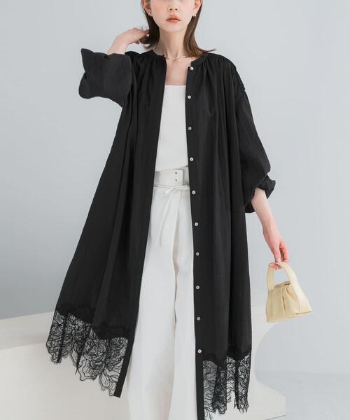 URBAN RESEARCH ROSSO WOMEN(アーバンリサーチ ロッソ)の「レース切り替えガウンワンピース(ワンピース・レディース・ブラック/オフホワイト・FREE)」の9枚目の写真