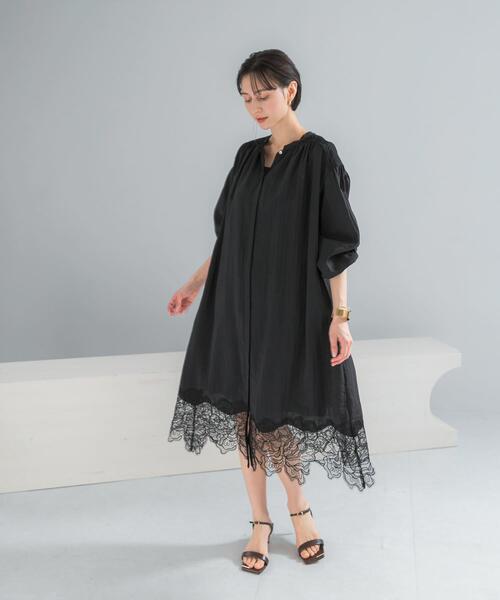 URBAN RESEARCH ROSSO WOMEN(アーバンリサーチ ロッソ)の「レース切り替えガウンワンピース(ワンピース・レディース・ブラック/オフホワイト・FREE)」の13枚目の写真