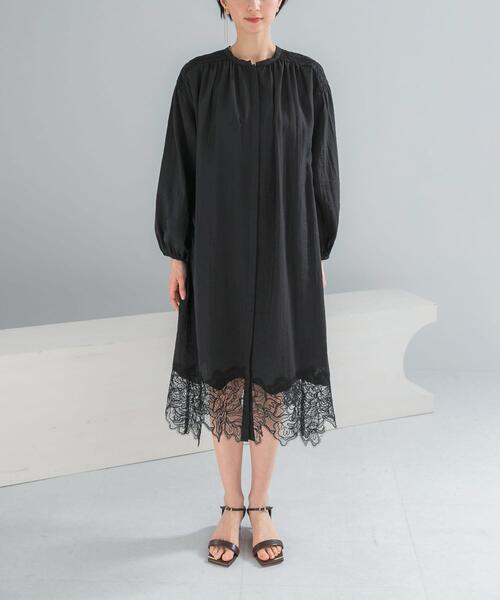 URBAN RESEARCH ROSSO WOMEN(アーバンリサーチ ロッソ)の「レース切り替えガウンワンピース(ワンピース・レディース・ブラック/オフホワイト・FREE)」の16枚目の写真