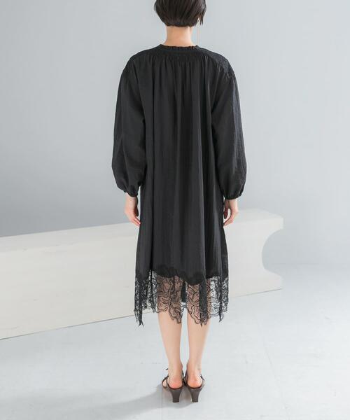 URBAN RESEARCH ROSSO WOMEN(アーバンリサーチ ロッソ)の「レース切り替えガウンワンピース(ワンピース・レディース・ブラック/オフホワイト・FREE)」の18枚目の写真