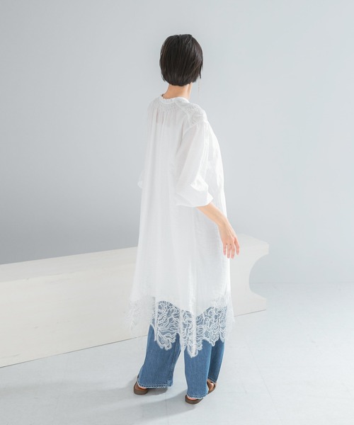 URBAN RESEARCH ROSSO WOMEN（アーバンリサーチ　ロッソ）の「レース切り替えガウンワンピース（ワンピース・レディース・ブラック/オフホワイト・FREE）」の9枚目の写真