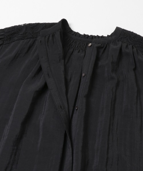 URBAN RESEARCH ROSSO WOMEN（アーバンリサーチ　ロッソ）の「レース切り替えガウンワンピース（ワンピース・レディース・ブラック/オフホワイト・FREE）」の15枚目の写真